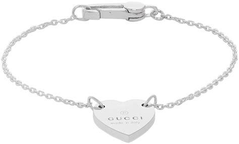 gucci herz armband|925 Sterling Silver Bracelet With Gucci Trademark Heart.